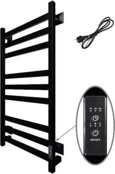 Полотенцесушитель электрический Тругор Пэк сп 21 80x50 с выключателем, черный Пэксп21кв/8050черныйВГП