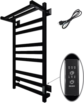 Полотенцесушитель электрический Тругор Пэк сп 21 П 80x50 с выключателем, черный Пэксп21квП/8050чернВГП