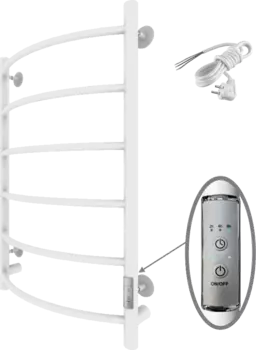 Полотенцесушитель электрический Тругор Пэк сп 5 80х50 с выключателем, белый Пэксп5/8050белыйВГП