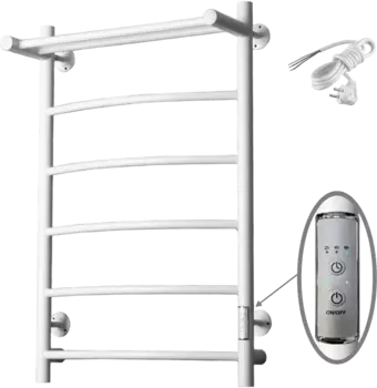 Полотенцесушитель электрический Тругор Пэк сп 5 П 80х50 с выключателем, белый Пэксп5П/8050белыйВГП
