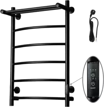 Полотенцесушитель электрический Тругор Пэк сп 5 П 80х50 с выключателем, черный Пэксп5П/8050черныйВГП