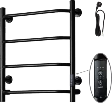 Полотенцесушитель электрический Тругор Пэк сп 6 60х50 с выключателем, черный Пэксп6/6050черныйВГП