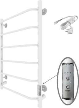 Полотенцесушитель электрический Тругор Пэк сп 6 80х50 с выключателем, белый Пэксп6/8050белыйВГП