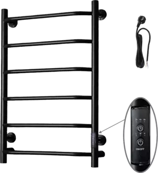 Полотенцесушитель электрический Тругор Пэк сп 6 80х50 с выключателем, черный Пэксп6/8050черныйВГП