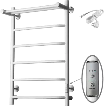 Полотенцесушитель электрический Тругор Пэк сп 6 П 80х50 с выключателем, белый Пэксп6П/8050белыйВГП