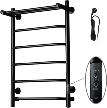 Полотенцесушитель электрический Тругор Пэк сп 6 П 80х50 с выключателем, черный Пэксп6П/8050черныйВГП