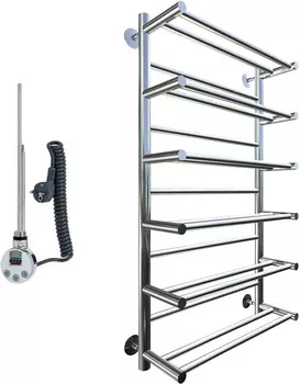 Полотенцесушитель электрический Тругор Вертикаль эл ТЭН П ЛЦ35 100x50, с полкой Вертикаль1/элТЭН10050П