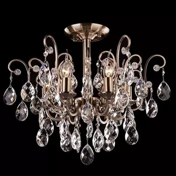 Потолочная люстра Eurosvet 10022/6 античная бронза/прозрачный хрусталь Strotskis