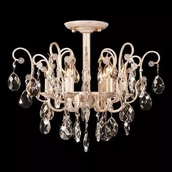 Потолочная люстра Eurosvet 10022/6 белый с золотом/ тонированный хрусталь Strotskis