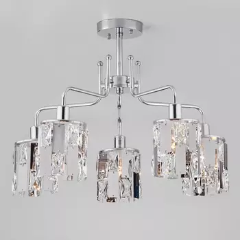 Потолочная люстра Eurosvet Scoppio 10101/5 хром/прозрачный хрусталь Strotskis