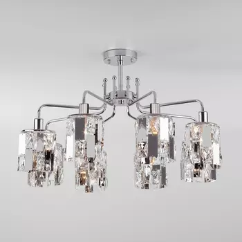 Потолочная люстра Eurosvet Scoppio 10101/8 хром/прозрачный хрусталь Strotskis