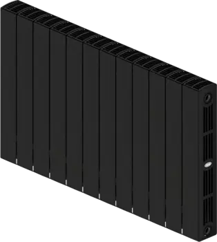 Радиатор биметаллический Rifar SUPReMO 500 12 секций, нижнее правое подключение, антрацит RIFAR S500-12 VR 9005
