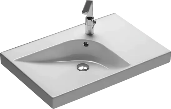 Раковина Hatria Grandangolo SX YXF901 75, 1 готовое отверстие под смеситель