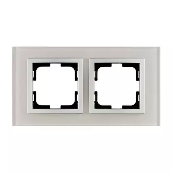 Рамка 2-постовая Mono Electric Style Glass белое стекло 107-710000-161
