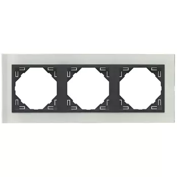 Рамка 3-постовая Efapel Logus 90 Crystal стекло/серый 90930 TCS