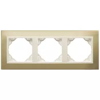 Рамка 3-постовая Efapel Logus 90 Metallo золото/жемчуг 90930 TOP