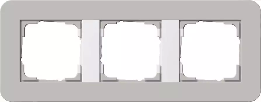 Рамка 3-постовая Gira E3 серый/белый глянцевый 0213412