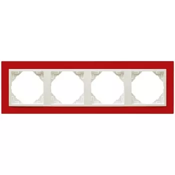 Рамка 4-постовая Efapel Logus 90 Animato красный/лед 90940 TVG