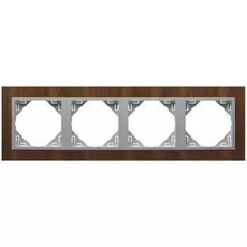 Рамка 4-постовая Efapel Logus 90 Arbore орех/алюминий 90940 TNA