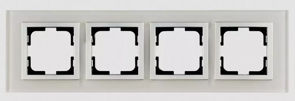 Рамка 4-постовая Mono Electric Style Glass белое стекло 107-710000-163