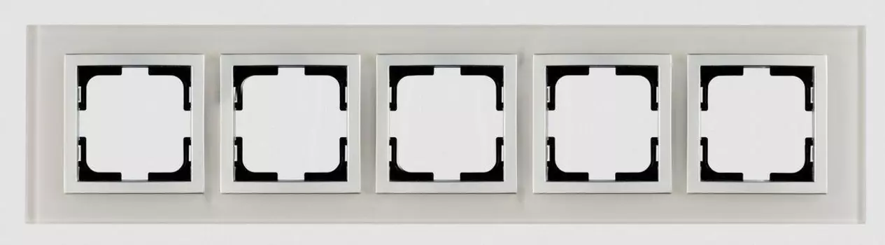Рамка 5-постовая Mono Electric Style Glass белое стекло 107-710000-164