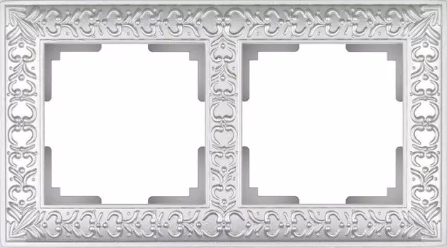 Рамка Antik на 2 поста жемчужный WL07-Frame-02 4690389063503