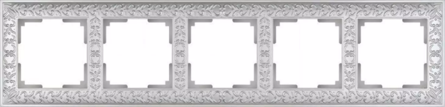 Рамка Antik на 5 постов жемчужный WL07-Frame-05 4690389063534