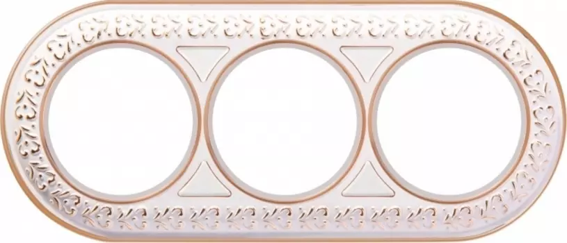 Рамка Antik Runda на 3 поста белое золото WL70-frame-03 4690389106538