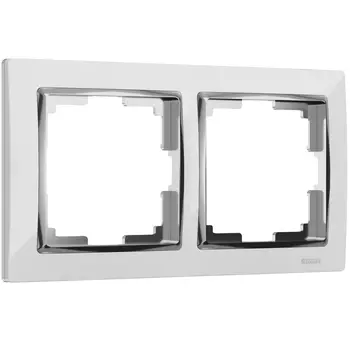 Рамка на 2 поста Werkel Snabb белый/хром W0021901 4690389160721