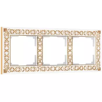 Рамка на 3 поста Werkel Antik белое золото W0031523 4690389158254