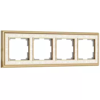 Рамка на 4 поста Werkel Palacio Gracia (золото/белый) W0041429 4690389159435