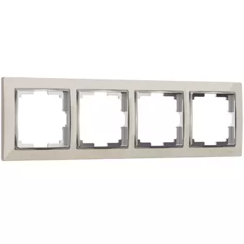 Рамка на 4 поста Werkel Snabb W0041903 слоновая кость/хром 4690389160912