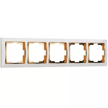 Рамка на 5 постов Werkel Snabb белый/золото W0051933 4690389161049