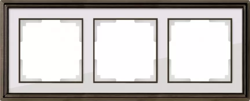 Рамка Palacio на 3 поста бронза/белый WL17-Frame-03 4690389103650
