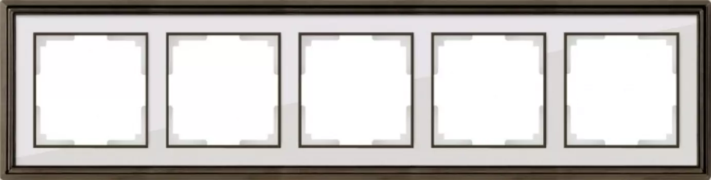 Рамка Palacio на 5 постов бронза/белый WL17-Frame-05 4690389103759