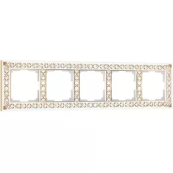 Рамка Werkel Antik на 5 постов белое золото W0051523 4690389158292