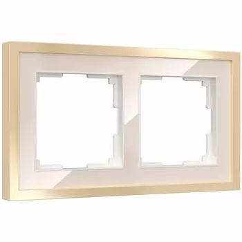 Рамка Werkel Baguette на 2 поста айвори/латунь W0022851 4690389185748