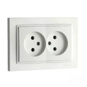 Розетка 2К двойная Mono Electric Despina 16A 250V винтовое подключение слоновая кость 102-010005-121