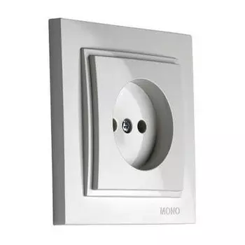 Розетка 2К Mono Electric Despina 16A 250V винтовое подключение серебро 102-212122-116