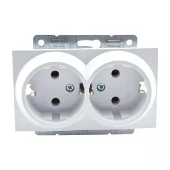 Розетка 2К+З двойная Mono Electric Despina/ Larissa 16A 250V винтовое подключение слоновая кость 500-000104-120