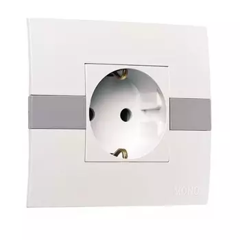 Розетка 2К+З Mono Electric Eсо 16A 250V винтовое подключение белый 101-010107-117