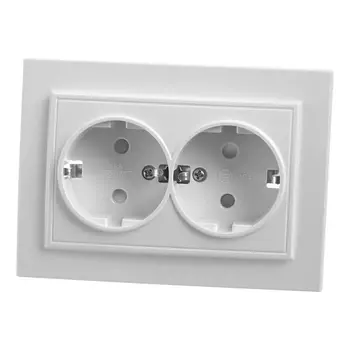 Розетка двойная Feron Stekker Эрна с/з 16A 250V белый PST16901401 39054 /39054