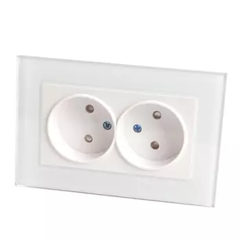 Розетка двойная Feron Stekker Катрин б/з 10A 250V с защитной шторкой белый GLS10-7013-01 39168 /39168