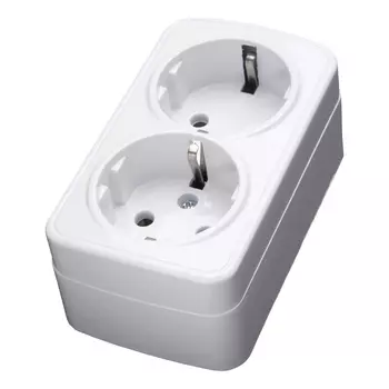 Розетка двойная Feron Stekker с/з 16A 250V белый PST1650220 39034 /39034