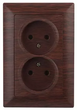 Розетка двойная ЭРА Intro Solo 2х2P 16A 250V венге 4-204-10 Б0043331