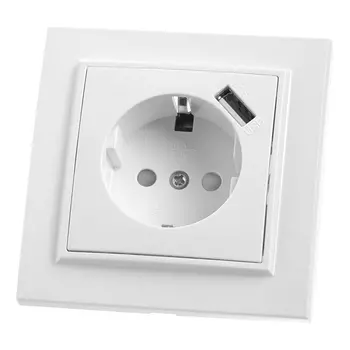 Розетка Feron Stekker Эрна с/з 16A 250V USB белый PST16901101 39051 /39051