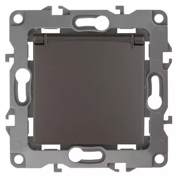 Розетка ЭРА 12 2P E Schuko со шторками с крышкой 16A 250V 12-2103-13