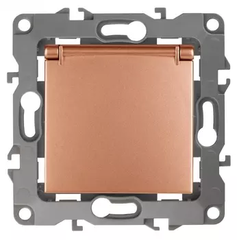 Розетка ЭРА 12 2P E Schuko со шторками с крышкой 16A 250V 12-2103-14