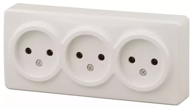 Розетка ЭРА Эксперт 3х2P 16A 250V 11-2207-02