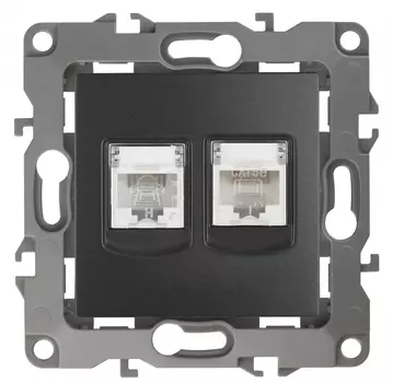 Розетка комбинированная RJ45+RJ11 ЭРА 12 12-3109-05